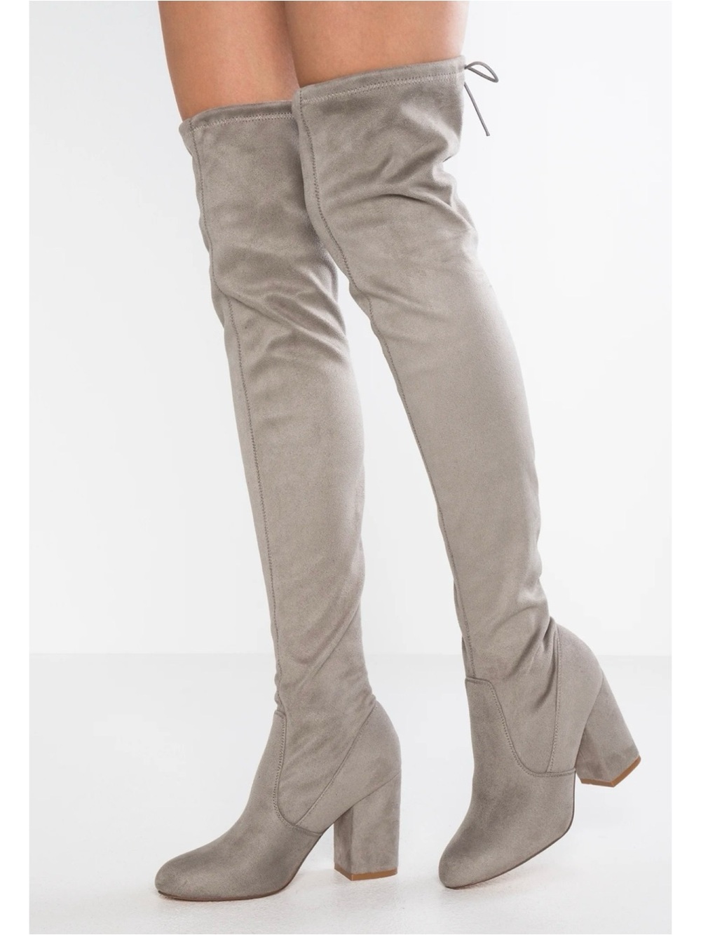 Even & Odd Women's Over-the-Knee Block Heel Boots Light Grey, size EU 40